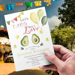Let's Taco Bout Love Bridal Shower Avocado Fiesta Invitation