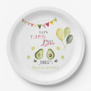 Let's Taco Bout Love Bridal Shower Avocado Fiesta Paper Plates