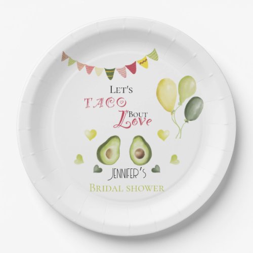 Lets Taco Bout Love Bridal Shower Avocado Fiesta Paper Plates