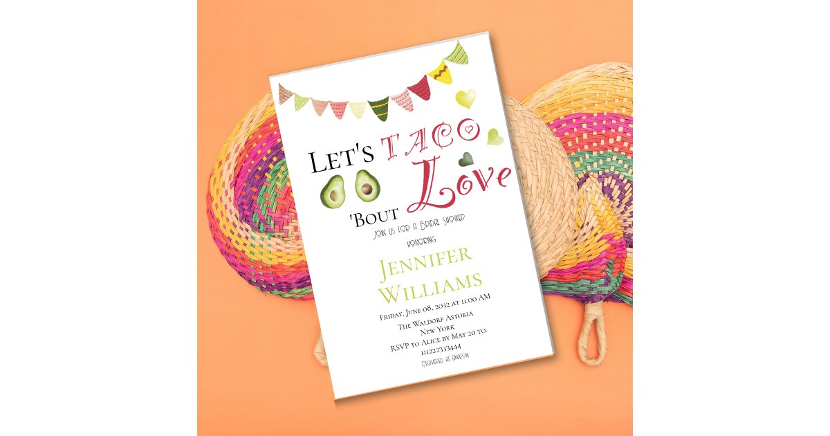 Let's Taco Bout Love Bridal Shower Mexican Fiesta Invitation Zazzle