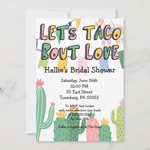 Lets Taco Bout Love Fiesta Themed Invitations