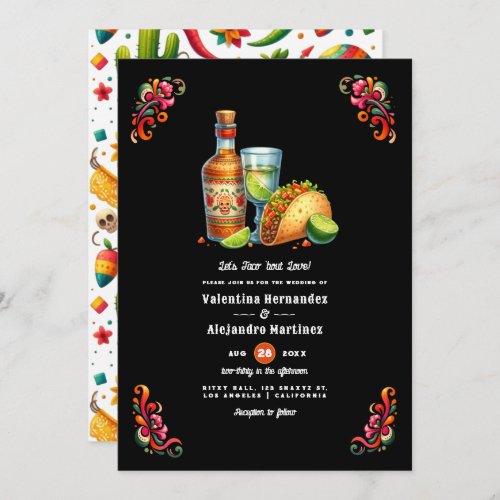 Lets Taco bout Love Vibrant Fiesta Wedding Invitation