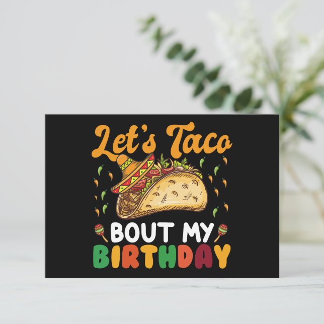 Let's Taco Bout My Birthday Cinco De Mayo Party  Thank You Card (Standing Front)