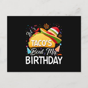 Let's Taco 'Bout My Birthday Cinco De Mayo Tacos Announcement Postcard