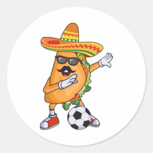 Let's Taco Bout Soccer Dabbing Taco Cinco de Mayo Classic Round Sticker