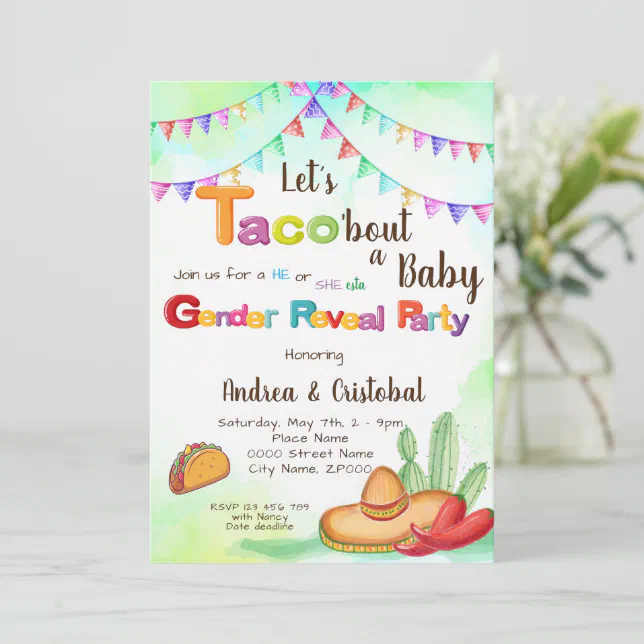 Haooryx 12Pcs Taco Bout a Baby Gender Reveal Honeycomb