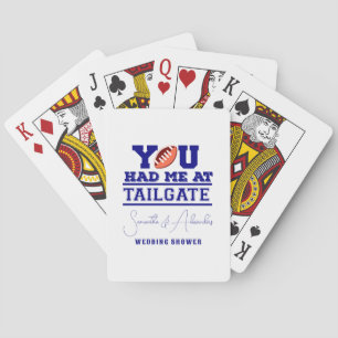 Let's Tailgate Celebrate Blue Bridal Couple Shower Poker Cards