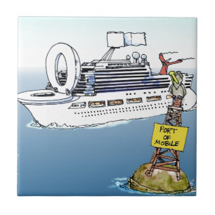 Lets Take A Cruise Funny Gifts Tees & Cards Ceramic Tile