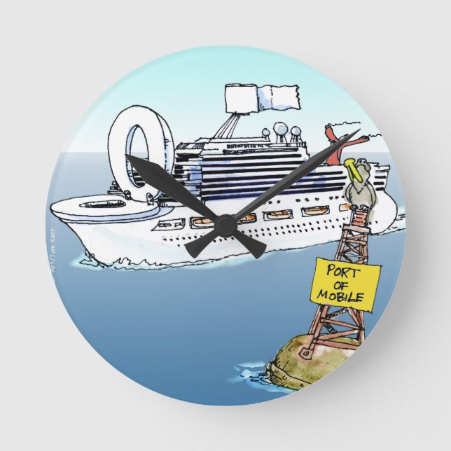Lets Take A Cruise Funny Gifts Tees & Cards Round Clock (Front)