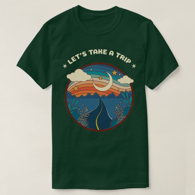 Lets Take a Trip Retro Camper Design Great Gift Fo T-Shirt (Design Front)