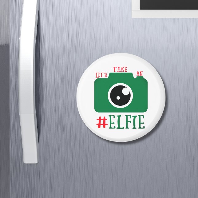 Let's Take An Elfie Santa Cam Funny Christmas Magnet (Creator Uploaded)