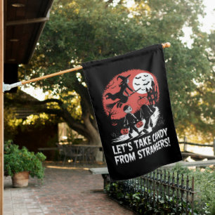 Let's Take Candy from Strangers Funny Halloween House Flag