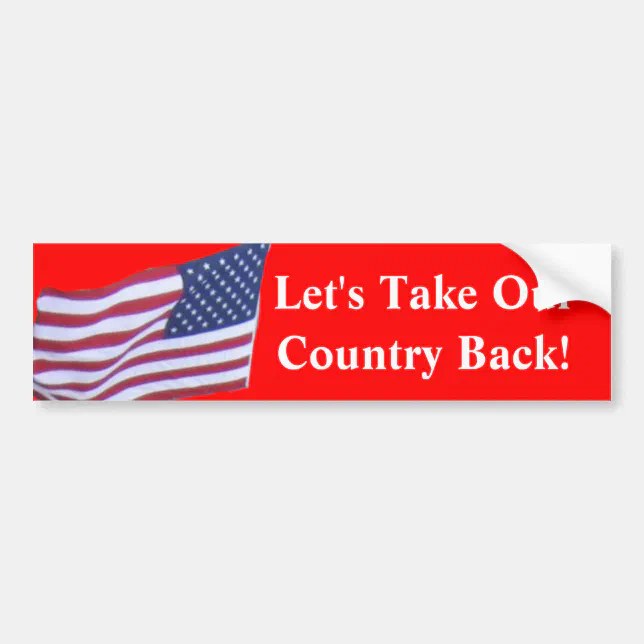 Let's Take Our Country Back Bumper Sticker Zazzle