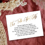 Let's Talk About Gifts Gold Handwriting Wedding Enclosure Card<br><div class="desc">These simple, distinctive card inserts were designed to match other items in a growing event suite that features a modern casual handwriting font over a plain background you can change to any color you like. On the front side you read "Let's Talk About Gifts" in the featured type; on the...</div>