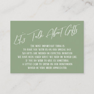 Let's Talk About Gifts Handwriting Sage Green Enclosure Card