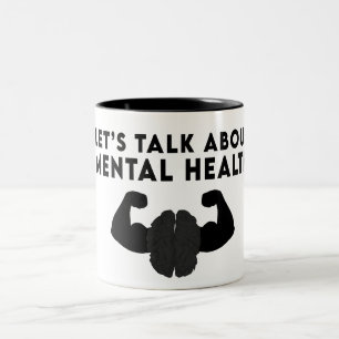Let's talk about mental health Two-Tone coffee mug