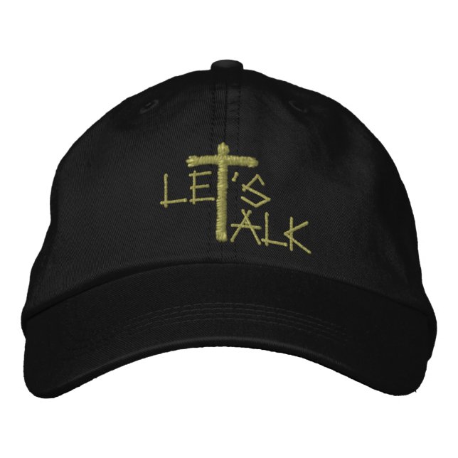 Let's Talk (Jesus) Embroidered Baseball Cap (Front)
