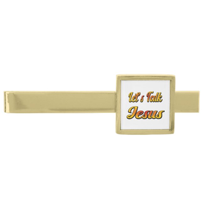 Let's Talk Jesus Gold Finish Tie Bar (Front)