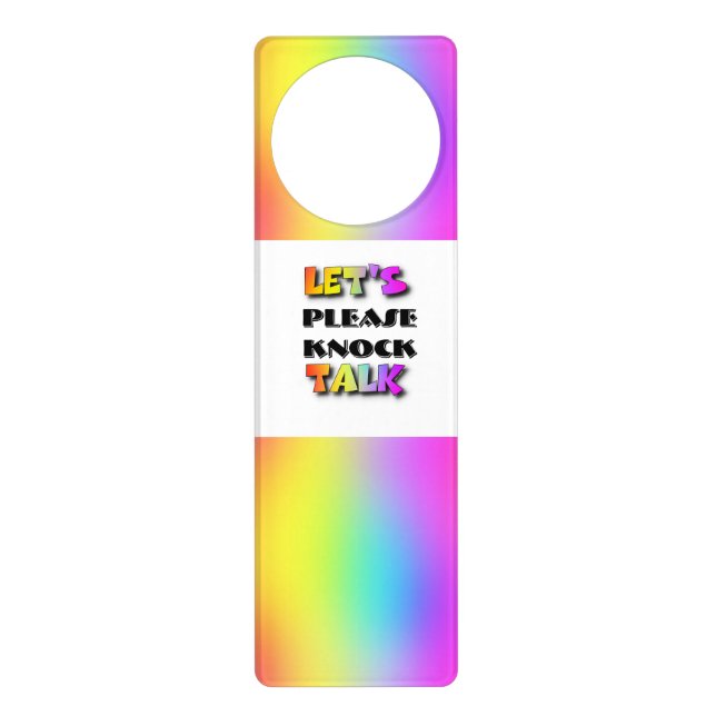 Let's Talk Please Knock Acrylic  Door Hanger (Front)