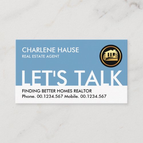 Lets Talk Real Estate Housing Business Card