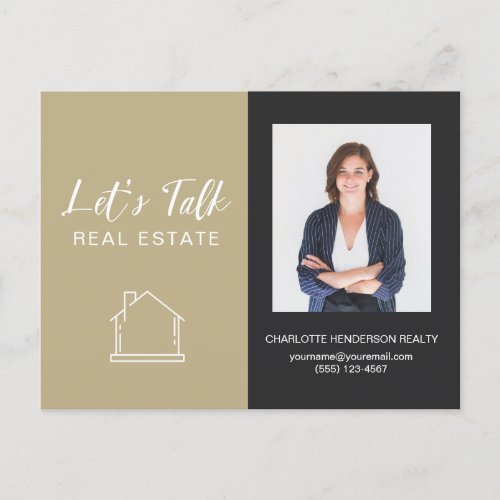 Lets Talk Real Estate Photo Contact Postcard