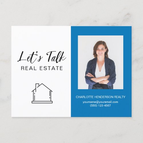  Lets Talk Real Estate Photo Logo Postcard