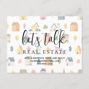 Let's Talk Real Estate Promotional Marketing Postcard