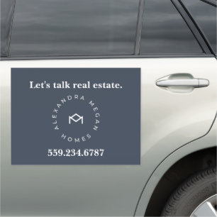 Let's Talk Real Estate Realtor Home Agent Car  Magnet