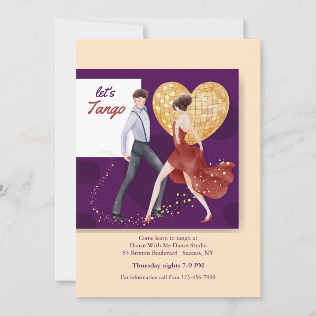 Let's Tango Invitation (Front)
