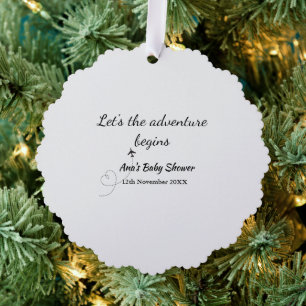 lets the adventure begins baby shower add name dat ornament card