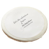 lets the adventure begins baby shower add name dat sugar cookie (Angled)