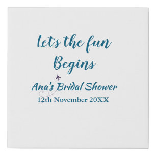 lets the adventure begins bridal shower add name d faux canvas print