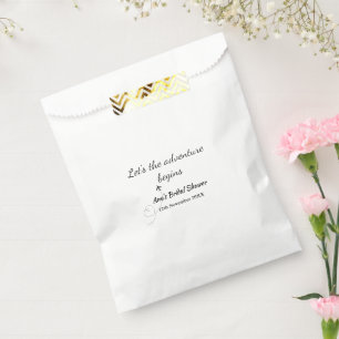 lets the adventure begins bridal shower add name d favor bag