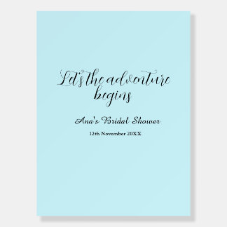 lets the adventure begins bridal shower add name d foam board