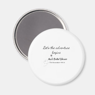lets the adventure begins bridal shower add name d magnet