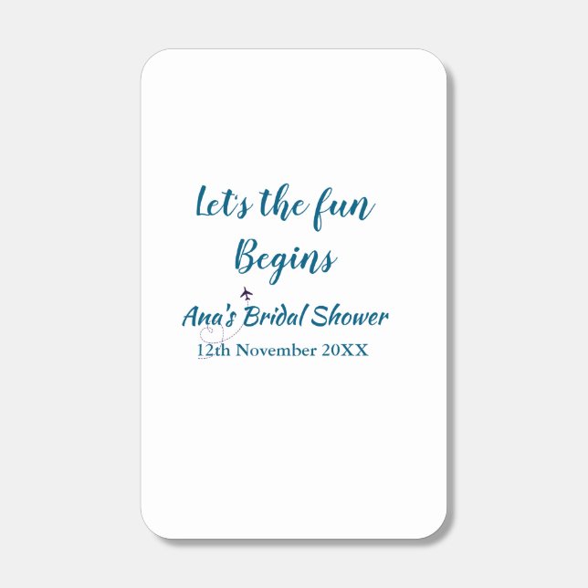 lets the adventure begins bridal shower add name d matchboxes (Front)