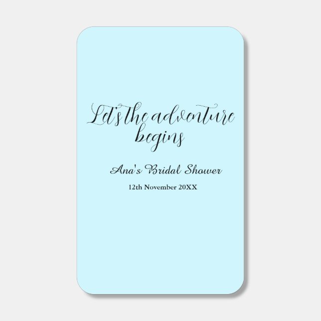 lets the adventure begins bridal shower add name d matchboxes (Front)