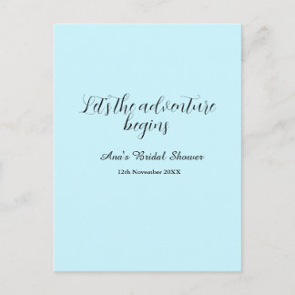lets the adventure begins bridal shower add name d postcard