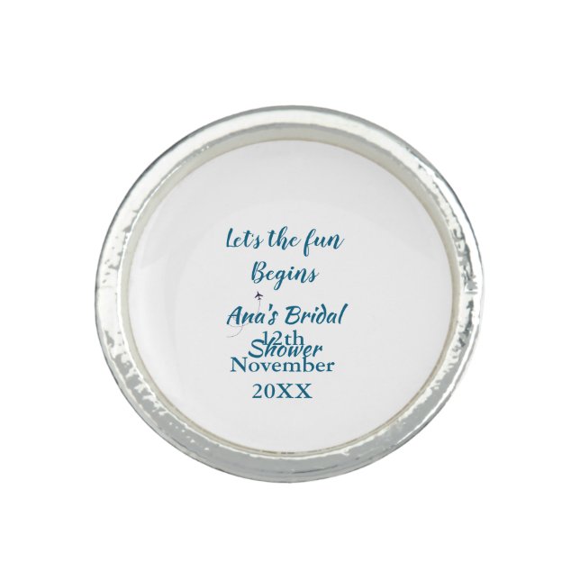 lets the adventure begins bridal shower add name d ring (Front)