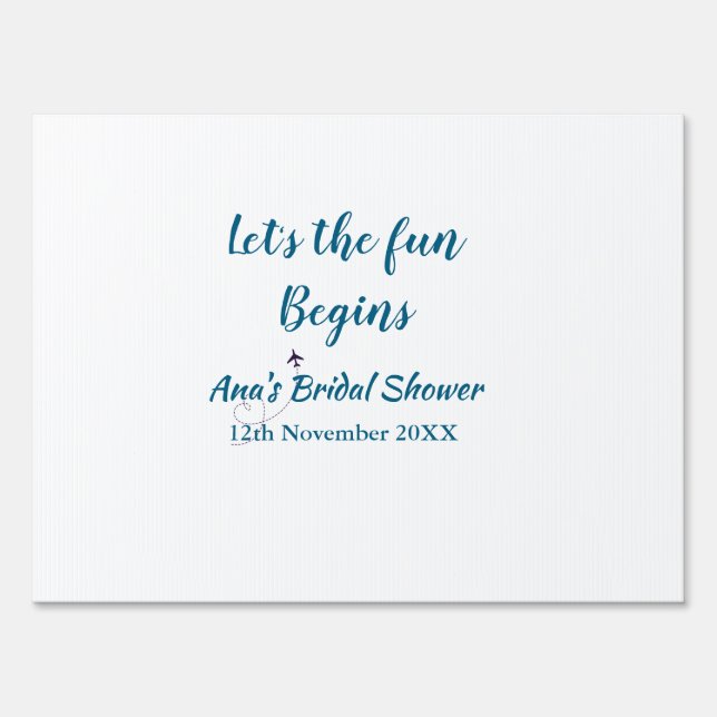 lets the adventure begins bridal shower add name d sign (Front)