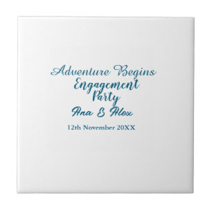 lets the adventure begins engagement party name da ceramic tile