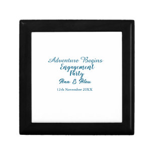 lets the adventure begins engagement party name da gift box