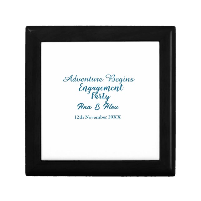lets the adventure begins engagement party name da gift box (Front)