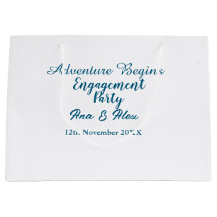 lets the adventure begins engagement party name da large gift bag