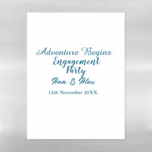 lets the adventure begins engagement party name da magnetic dry erase sheet