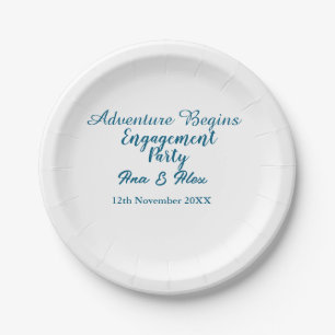 lets the adventure begins engagement party name da paper plates