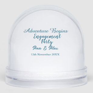 lets the adventure begins engagement party name da snow globe