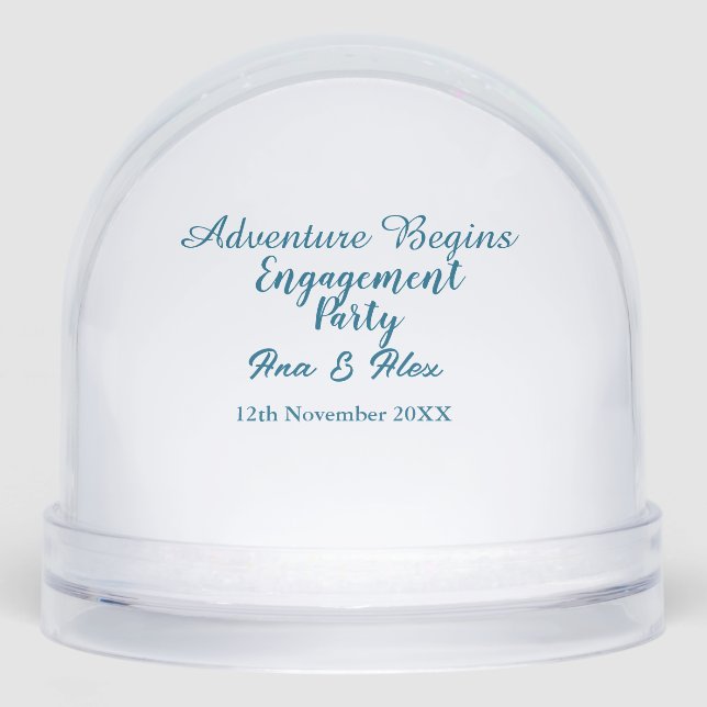 lets the adventure begins engagement party name da snow globe (Front)