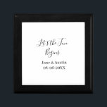 lets the fun begins wedding couple name date simpl gift box<br><div class="desc">Design</div>