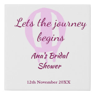 lets the journey begins bridal shower add name pin faux canvas print